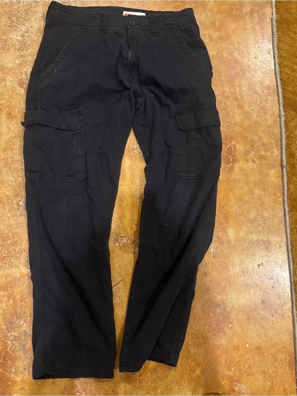 Wrangler Carpenter Work Pants Black Mens Sz 30 x 30 Stretch Pockets